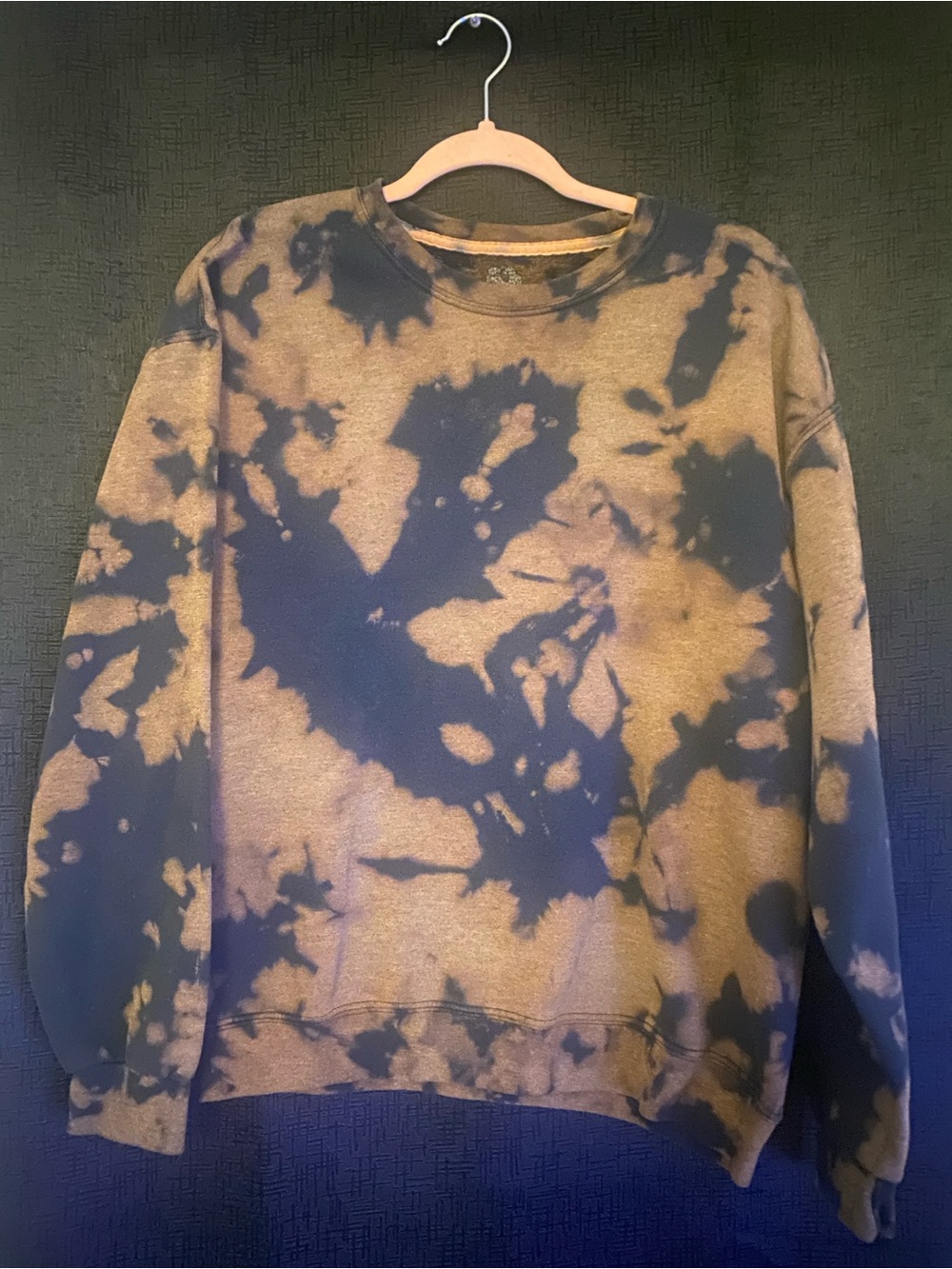 Fruit of the Loom - Tie-Dye Crewneck Sweatshirt - Brown & Black size large